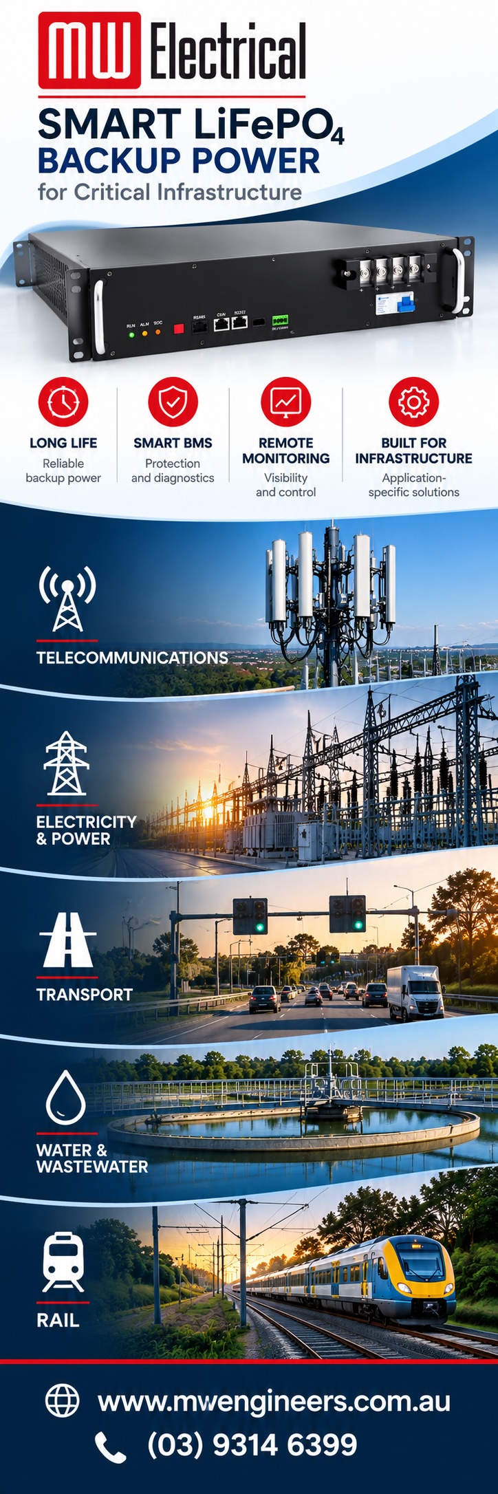 Smart LiFePO₄ Battery Backup Solutions for Critical Infrastructure
